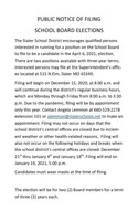 Slater Board Filing Notice